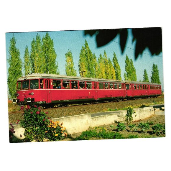 Vintage Deutsche Bundesbahn Akku-Triebwagen 515 Postcard 1989 REIJU Train Photo - Picture 1 of 2
